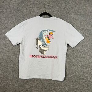 Lost Enterprises Shirt Mens Small Blue Toilet Surfer Graphic Tee Skate Surf